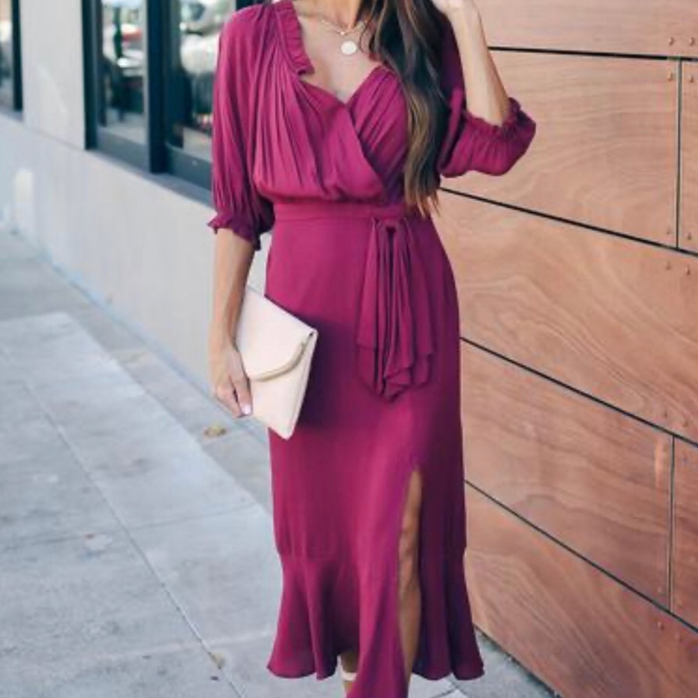 NEW Vici burgundy midi dress